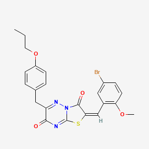 (2E)-2-(5-bromo-2-methoxybenzylidene)-6-(4-propoxybenzyl)-7H-[1,3]thiazolo[3,2-b][1,2,4]triazine-3,7(2H)-dione