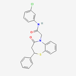 molecular formula C23H19ClN2O2S B14995829 N-(3-chlorophenyl)-2-(4-oxo-2-phenyl-3,4-dihydrobenzo[b][1,4]thiazepin-5(2H)-yl)acetamide 