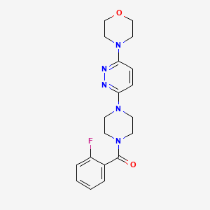 molecular formula C19H22FN5O2 B14995846 4-{6-[4-(2-Fluorobenzoyl)piperazin-1-yl]pyridazin-3-yl}morpholine 