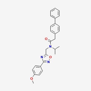 molecular formula C27H27N3O3 B14995885 2-(biphenyl-4-yl)-N-{[3-(4-methoxyphenyl)-1,2,4-oxadiazol-5-yl]methyl}-N-(propan-2-yl)acetamide 