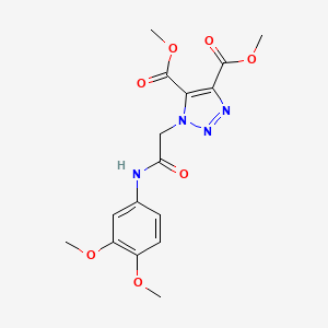 molecular formula C16H18N4O7 B14995890 dimethyl 1-{2-[(3,4-dimethoxyphenyl)amino]-2-oxoethyl}-1H-1,2,3-triazole-4,5-dicarboxylate 