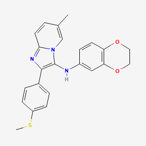 molecular formula C23H21N3O2S B14995928 N-(2,3-dihydro-1,4-benzodioxin-6-yl)-6-methyl-2-[4-(methylsulfanyl)phenyl]imidazo[1,2-a]pyridin-3-amine 