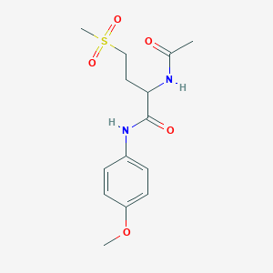 2-(acetylamino)-N-(4-methoxyphenyl)-4-(methylsulfonyl)butanamide