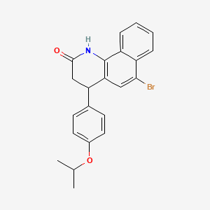 molecular formula C22H20BrNO2 B14995946 6-bromo-4-[4-(propan-2-yloxy)phenyl]-3,4-dihydrobenzo[h]quinolin-2(1H)-one 