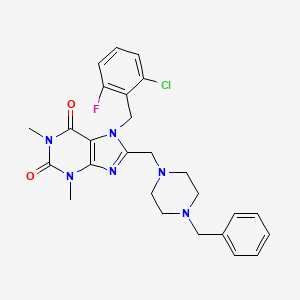 8-[(4-Benzylpiperazin-1-yl)methyl]-7-[(2-chloro-6-fluorophenyl)methyl]-1,3-dimethylpurine-2,6-dione