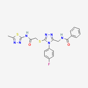 N-{[4-(4-Fluorophenyl)-5-({[(5-methyl-1,3,4-thiadiazol-2-YL)carbamoyl]methyl}sulfanyl)-4H-1,2,4-triazol-3-YL]methyl}benzamide