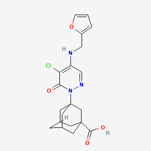 molecular formula C20H22ClN3O4 B14995967 3-(5-Chloro-4-{[(furan-2-YL)methyl]amino}-6-oxo-1,6-dihydropyridazin-1-YL)adamantane-1-carboxylic acid 