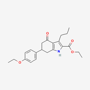 molecular formula C22H27NO4 B14995986 ethyl 6-(4-ethoxyphenyl)-4-oxo-3-propyl-4,5,6,7-tetrahydro-1H-indole-2-carboxylate 