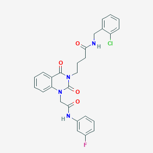 N-[(2-chlorophenyl)methyl]-4-[1-[2-(3-fluoroanilino)-2-oxoethyl]-2,4-dioxoquinazolin-3-yl]butanamide