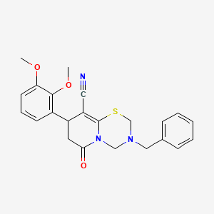 molecular formula C23H23N3O3S B14996004 3-benzyl-8-(2,3-dimethoxyphenyl)-6-oxo-3,4,7,8-tetrahydro-2H,6H-pyrido[2,1-b][1,3,5]thiadiazine-9-carbonitrile 