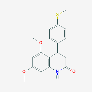 molecular formula C18H19NO3S B14996009 5,7-dimethoxy-4-[4-(methylsulfanyl)phenyl]-3,4-dihydroquinolin-2(1H)-one 