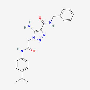 molecular formula C21H24N6O2 B14996010 5-amino-N-benzyl-1-(2-((4-isopropylphenyl)amino)-2-oxoethyl)-1H-1,2,3-triazole-4-carboxamide 