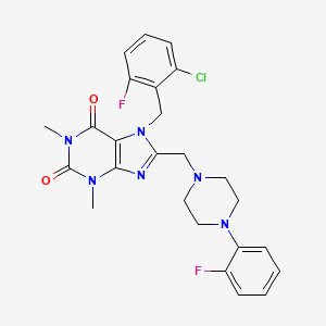 7-[(2-chloro-6-fluorophenyl)methyl]-8-{[4-(2-fluorophenyl)piperazin-1-yl]methyl}-1,3-dimethyl-2,3,6,7-tetrahydro-1H-purine-2,6-dione