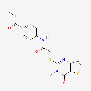 Methyl 4-(2-((3-methyl-4-oxo-3,4,6,7-tetrahydrothieno[3,2-d]pyrimidin-2-yl)thio)acetamido)benzoate