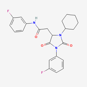 2-[3-cyclohexyl-1-(3-fluorophenyl)-2,5-dioxoimidazolidin-4-yl]-N-(3-fluorophenyl)acetamide