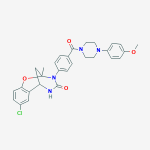 molecular formula C29H29ClN4O4 B14996073 8-chloro-3-(4-{[4-(4-methoxyphenyl)piperazin-1-yl]carbonyl}phenyl)-2-methyl-2,3,5,6-tetrahydro-4H-2,6-methano-1,3,5-benzoxadiazocin-4-one 