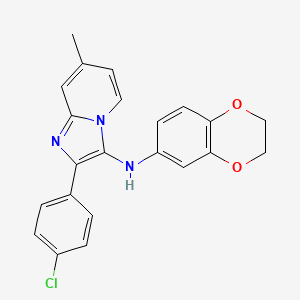 molecular formula C22H18ClN3O2 B14996081 2-(4-chlorophenyl)-N-(2,3-dihydro-1,4-benzodioxin-6-yl)-7-methylimidazo[1,2-a]pyridin-3-amine 