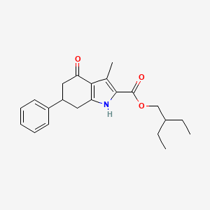 2-ethylbutyl 3-methyl-4-oxo-6-phenyl-4,5,6,7-tetrahydro-1H-indole-2-carboxylate