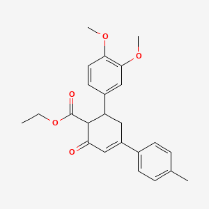 molecular formula C24H26O5 B14996114 Ethyl 6-(3,4-dimethoxyphenyl)-4-(4-methylphenyl)-2-oxocyclohex-3-ene-1-carboxylate 