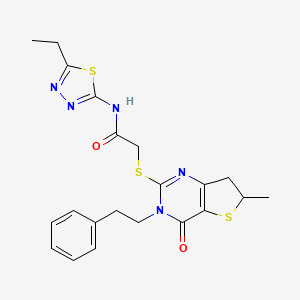 N-(5-ethyl-1,3,4-thiadiazol-2-yl)-2-((6-methyl-4-oxo-3-phenethyl-3,4,6,7-tetrahydrothieno[3,2-d]pyrimidin-2-yl)thio)acetamide