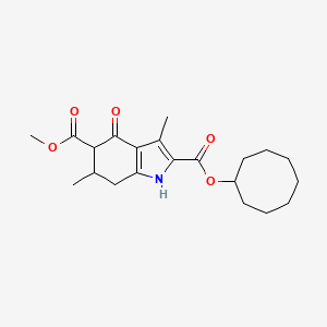 2-cyclooctyl 5-methyl 3,6-dimethyl-4-oxo-4,5,6,7-tetrahydro-1H-indole-2,5-dicarboxylate