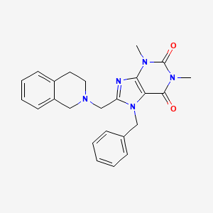 molecular formula C24H25N5O2 B14996223 7-benzyl-8-(3,4-dihydroisoquinolin-2(1H)-ylmethyl)-1,3-dimethyl-3,7-dihydro-1H-purine-2,6-dione 