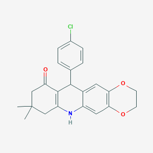 molecular formula C23H22ClNO3 B14996237 11-(4-chlorophenyl)-8,8-dimethyl-2,3,7,8,9,11-hexahydro[1,4]dioxino[2,3-b]acridin-10(6H)-one 