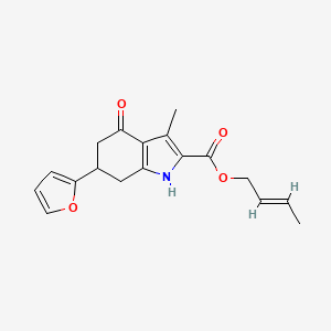 [(E)-but-2-enyl] 6-(furan-2-yl)-3-methyl-4-oxo-1,5,6,7-tetrahydroindole-2-carboxylate