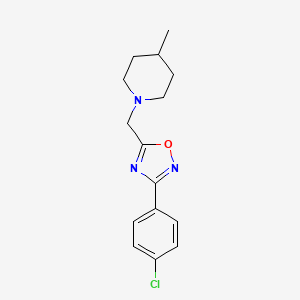 molecular formula C15H18ClN3O B14996252 1-{[3-(4-Chlorophenyl)-1,2,4-oxadiazol-5-yl]methyl}-4-methylpiperidine 