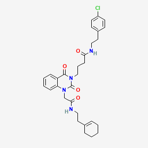 N-[2-(4-chlorophenyl)ethyl]-4-[1-(2-{[2-(cyclohex-1-en-1-yl)ethyl]amino}-2-oxoethyl)-2,4-dioxo-1,4-dihydroquinazolin-3(2H)-yl]butanamide