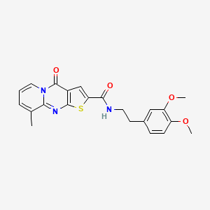 molecular formula C22H21N3O4S B14996279 N-[2-(3,4-dimethoxyphenyl)ethyl]-9-methyl-4-oxo-4H-pyrido[1,2-a]thieno[2,3-d]pyrimidine-2-carboxamide 