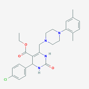 molecular formula C26H31ClN4O3 B14996308 Ethyl 4-(4-chlorophenyl)-6-{[4-(2,5-dimethylphenyl)piperazin-1-yl]methyl}-2-oxo-1,2,3,4-tetrahydropyrimidine-5-carboxylate 