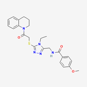 N-((5-((2-(3,4-dihydroquinolin-1(2H)-yl)-2-oxoethyl)thio)-4-ethyl-4H-1,2,4-triazol-3-yl)methyl)-4-methoxybenzamide