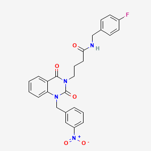 N-(4-fluorobenzyl)-4-(1-(3-nitrobenzyl)-2,4-dioxo-1,2-dihydroquinazolin-3(4H)-yl)butanamide