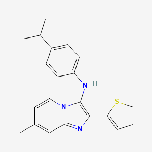 molecular formula C21H21N3S B14996358 7-methyl-N-[4-(propan-2-yl)phenyl]-2-(thiophen-2-yl)imidazo[1,2-a]pyridin-3-amine 