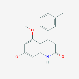 molecular formula C18H19NO3 B14996361 5,7-dimethoxy-4-(3-methylphenyl)-3,4-dihydroquinolin-2(1H)-one 