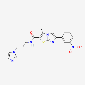 N-[3-(1H-imidazol-1-yl)propyl]-3-methyl-6-(3-nitrophenyl)imidazo[2,1-b][1,3]thiazole-2-carboxamide