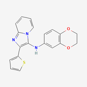 molecular formula C19H15N3O2S B14996394 N-(2,3-dihydro-1,4-benzodioxin-6-yl)-2-(thiophen-2-yl)imidazo[1,2-a]pyridin-3-amine 