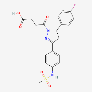 4-[5-(4-fluorophenyl)-3-{4-[(methylsulfonyl)amino]phenyl}-4,5-dihydro-1H-pyrazol-1-yl]-4-oxobutanoic acid