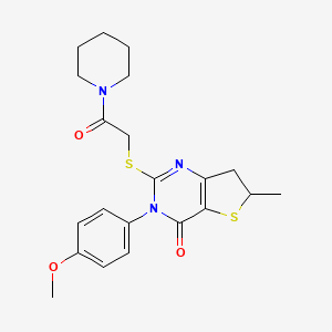 3-(4-methoxyphenyl)-6-methyl-2-((2-oxo-2-(piperidin-1-yl)ethyl)thio)-6,7-dihydrothieno[3,2-d]pyrimidin-4(3H)-one