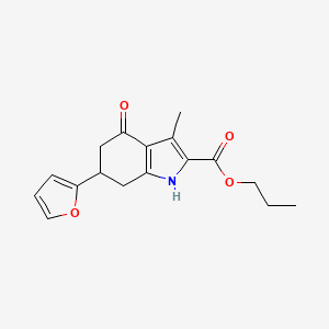 propyl 6-(furan-2-yl)-3-methyl-4-oxo-4,5,6,7-tetrahydro-1H-indole-2-carboxylate