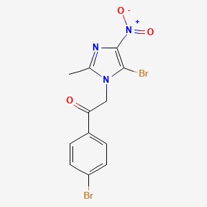 molecular formula C12H9Br2N3O3 B14996445 2-(5-Bromo-2-methyl-4-nitro-1H-imidazol-1-YL)-1-(4-bromophenyl)ethan-1-one 