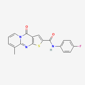 molecular formula C18H12FN3O2S B14996447 N-(4-fluorophenyl)-9-methyl-4-oxo-4H-pyrido[1,2-a]thieno[2,3-d]pyrimidine-2-carboxamide 