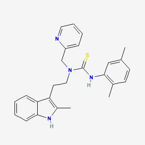 3-(2,5-dimethylphenyl)-1-(2-(2-methyl-1H-indol-3-yl)ethyl)-1-(pyridin-2-ylmethyl)thiourea