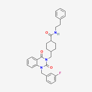 4-((1-(3-fluorobenzyl)-2,4-dioxo-1,2-dihydroquinazolin-3(4H)-yl)methyl)-N-phenethylcyclohexanecarboxamide