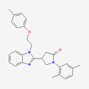 1-(2,5-dimethylphenyl)-4-{1-[2-(4-methylphenoxy)ethyl]-1H-benzimidazol-2-yl}pyrrolidin-2-one