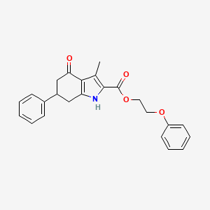 molecular formula C24H23NO4 B14996528 2-phenoxyethyl 3-methyl-4-oxo-6-phenyl-4,5,6,7-tetrahydro-1H-indole-2-carboxylate 