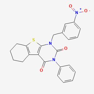 1-[(3-Nitrophenyl)methyl]-3-phenyl-5,6,7,8-tetrahydro-[1]benzothiolo[2,3-d]pyrimidine-2,4-dione