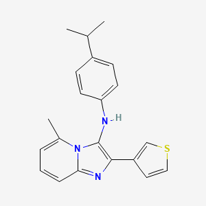 molecular formula C21H21N3S B14996567 5-methyl-N-[4-(propan-2-yl)phenyl]-2-(thiophen-3-yl)imidazo[1,2-a]pyridin-3-amine 