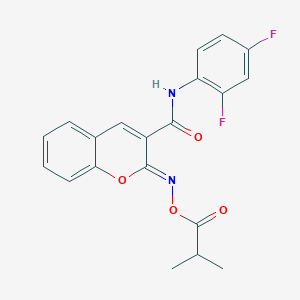 molecular formula C20H16F2N2O4 B14996573 (2Z)-N-(2,4-difluorophenyl)-2-{[(2-methylpropanoyl)oxy]imino}-2H-chromene-3-carboxamide 